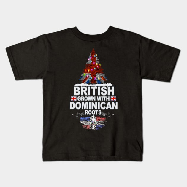 British Grown With Dominican Roots - Gift for Dominican With Roots From Dominican Republic Kids T-Shirt by Country Flags